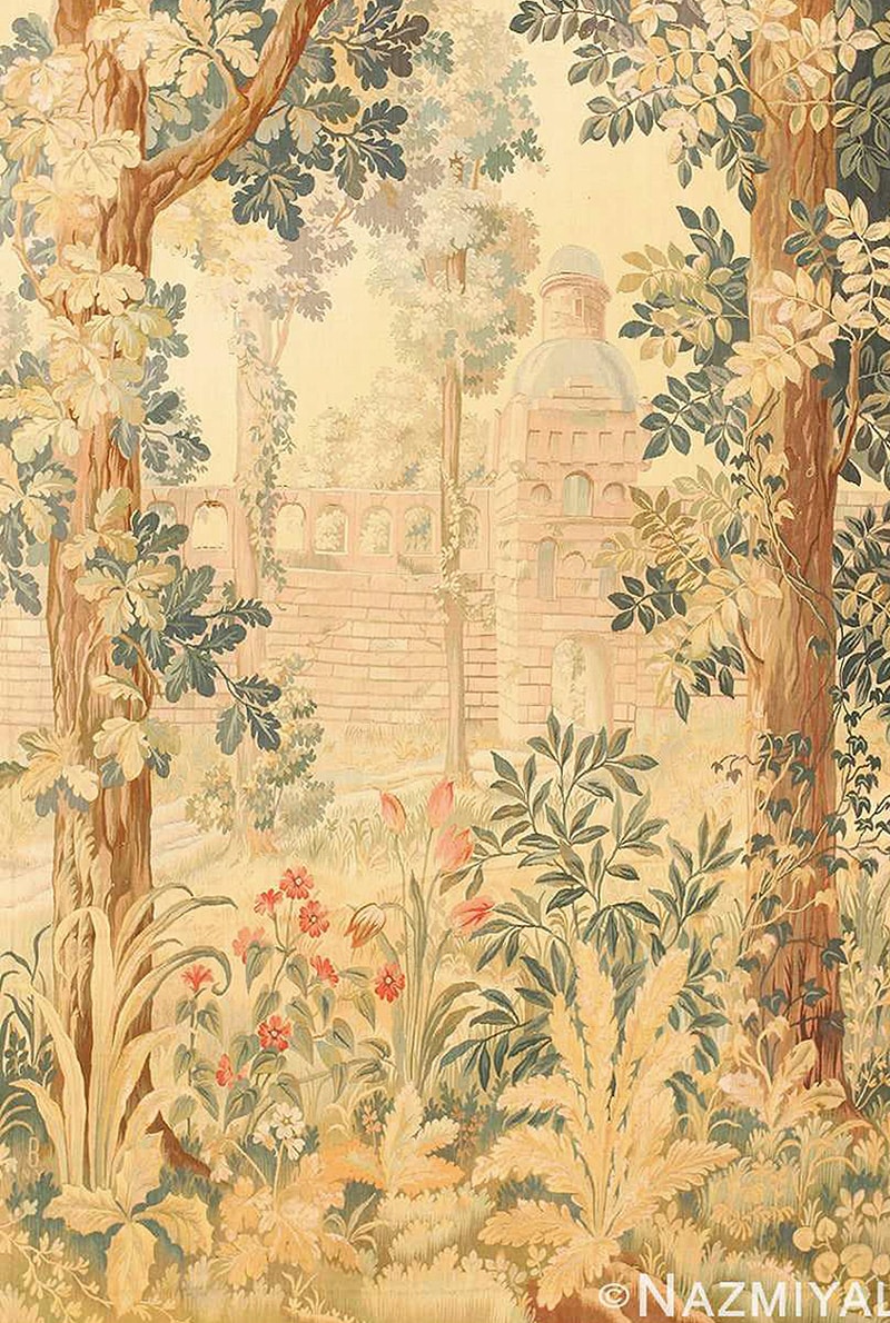Antique American Verdure Tapestry #46939 by Nazmiyal Antique Rugs