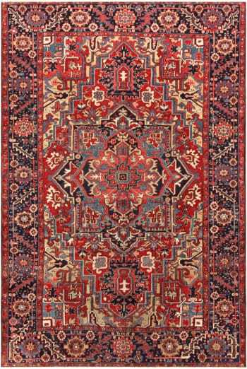 Antique Persian Heriz Area Rug 71795 by Nazmiyal Antique Rugs