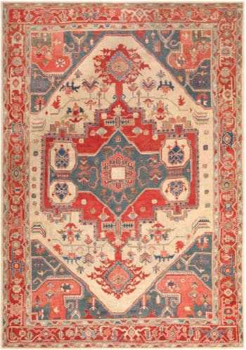 Antique Persian Serapi Area Rug 72002 by Nazmiyal Antique Rugs