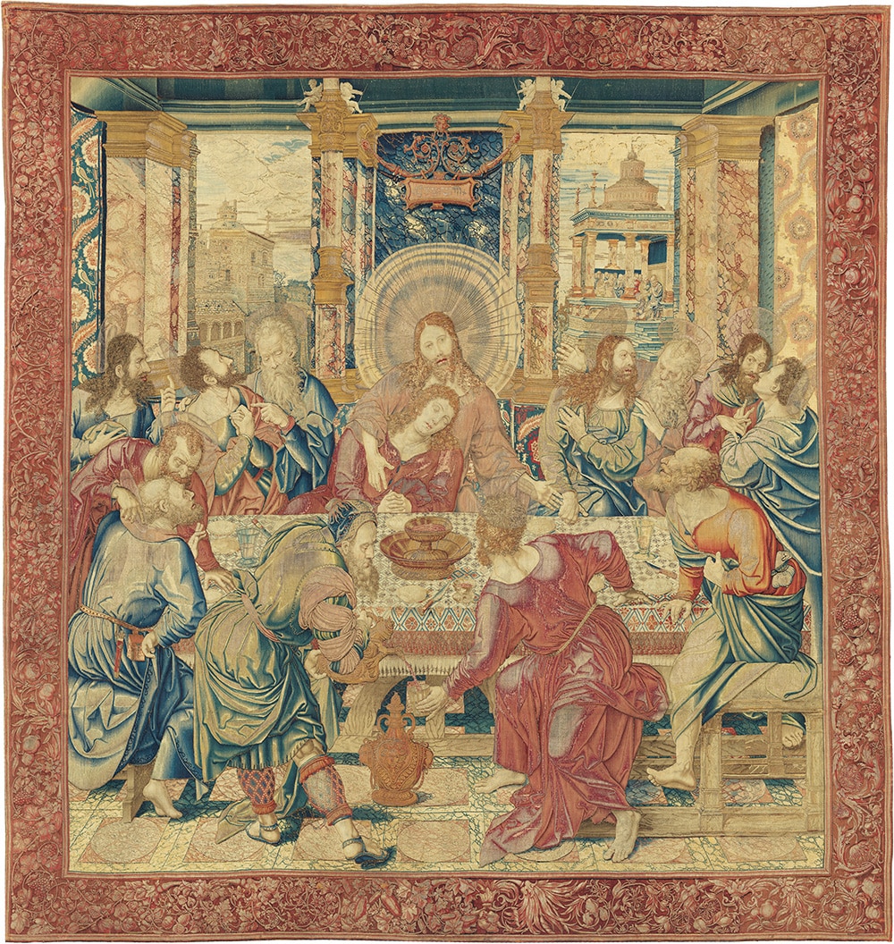 Met Museum Antique Bernard Van Orley Tapestry Of The Last Supper by Nazmiyal Antique Rugs
