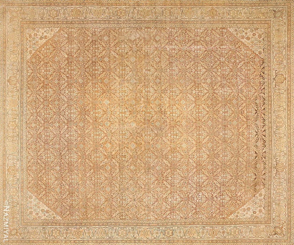 Earthy Brown Antique Indian Amritsar Rug #50455 by Nazmiyal Antique Rugs