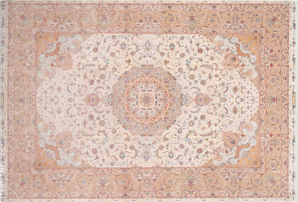 Soft Vintage Persian Tabriz Rug #51029 by Nazmiyal Antique Rugs