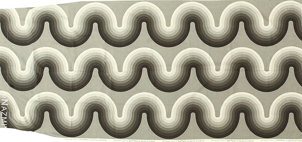 Vintage Mid Century Modern Neutral Verner Panton Kurve Textile #47881 by Nazmiyal Antique Rugs
