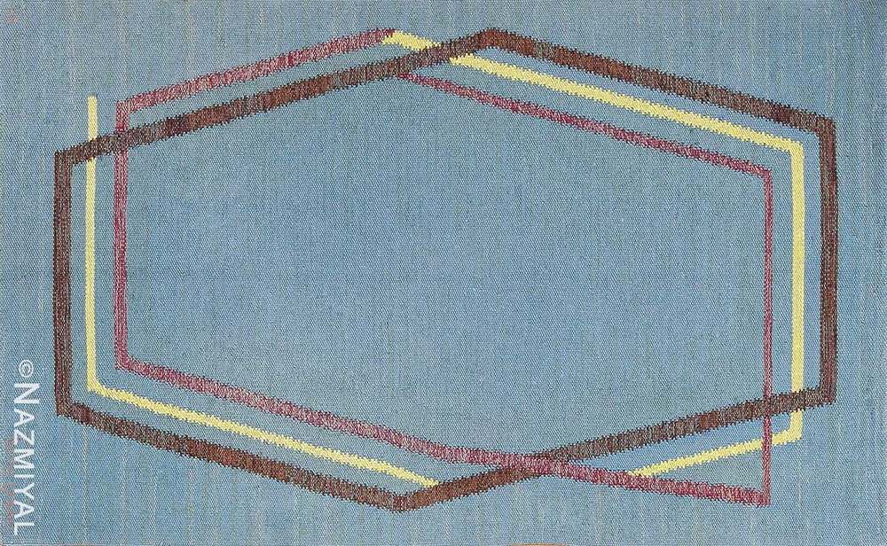 Vintage Minimalist Geometric Swedish Kilim Brita Grahn Rug #49119 by Nazmiyal Antique Rugs
