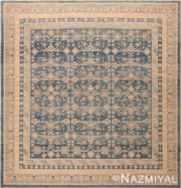 Blue Background Modern Khotan Rug 72156 by Nazmiyal Antique Rugs
