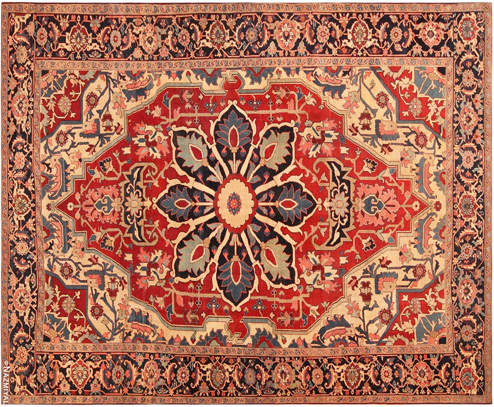 Antique Persian Heriz Serapi Rug #71982 by Nazmiyal Antique Rugs