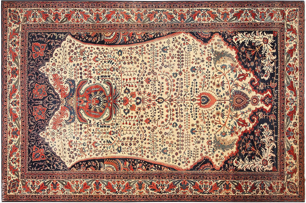 Antique Persian Sarouk Farahan Rug #71777 by Nazmiyal Antique Rugs