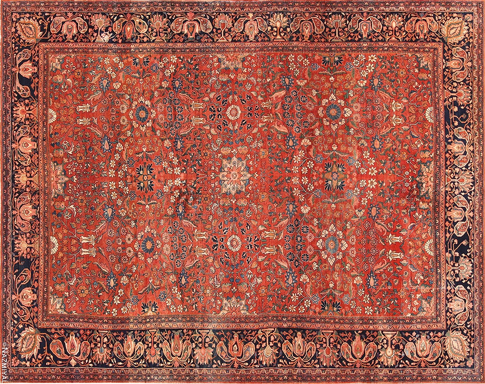 Antique Persian Sarouk Farahan Rug #72082 by Nazmiyal Antique Rugs