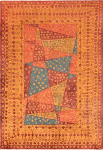 Geometric Vintage French Art Deco Area Rug 72232 by Nazmiyal Antique Rugs