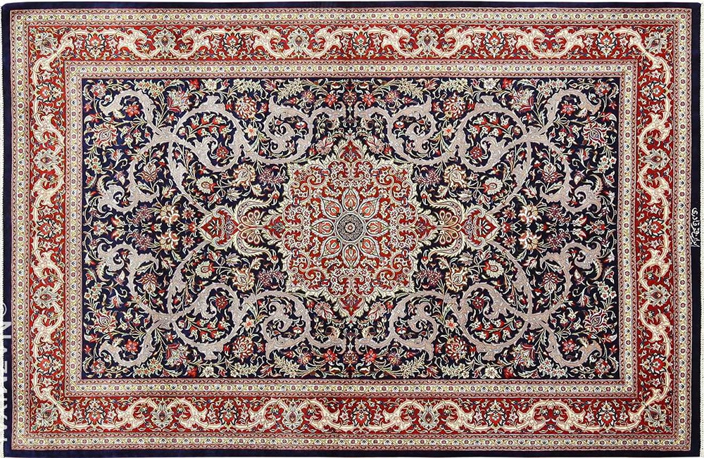 Modern Persian Qum Rug #49414 by Nazmiyal Antique Rugs