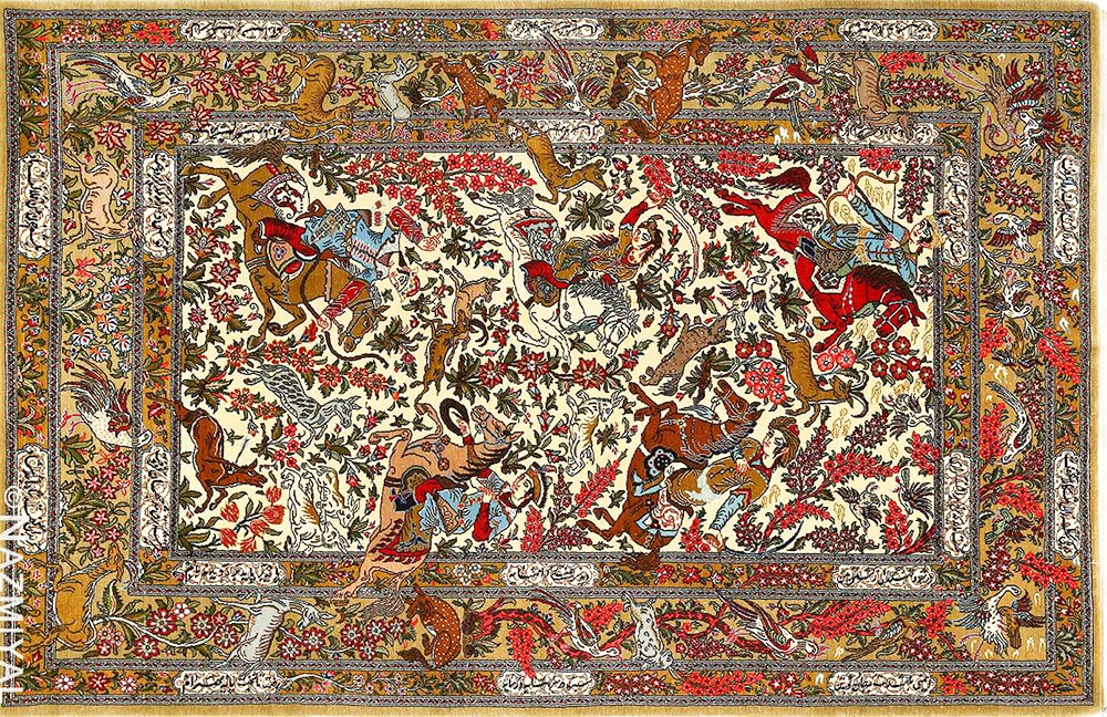 Vintage Persian Qum Rug #51170 by Nazmiyal Antique Rugs