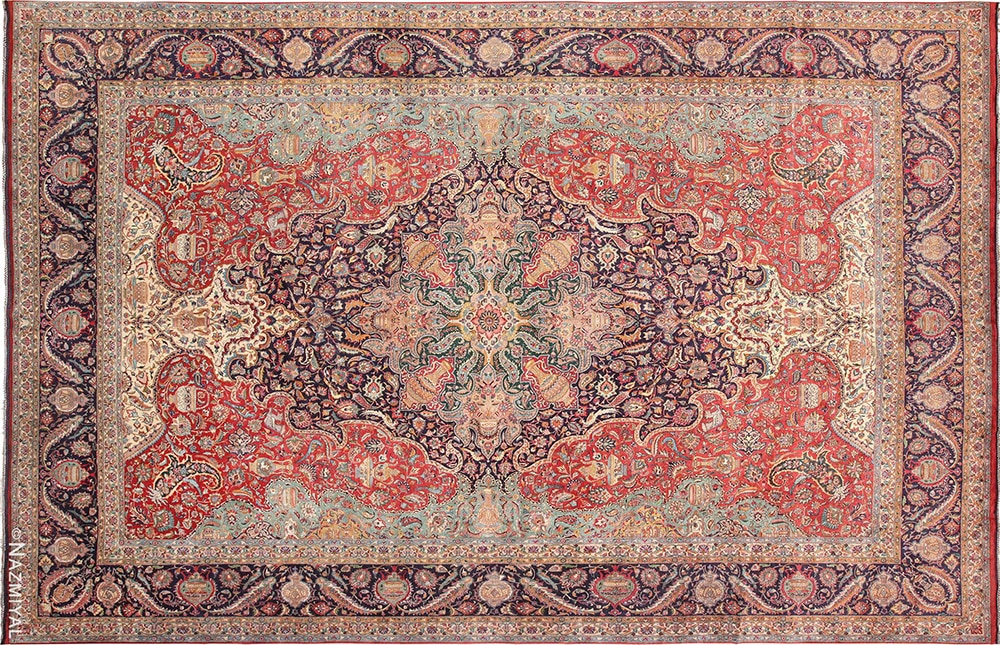 Vintage Persian Tabriz Rug #60041 by Nazmiyal Antique Rugs