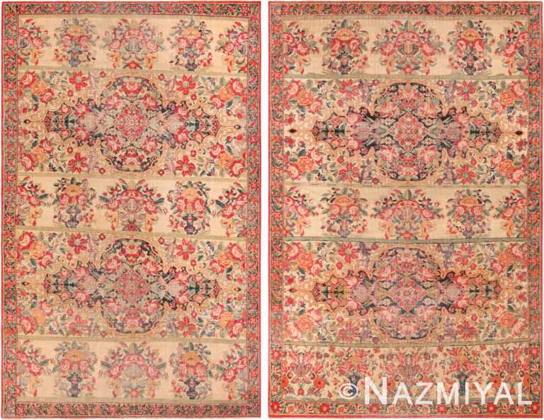 Pair Of Vase Design Antique Persian Kerman Rugs 72185/72191 by Nazmiyal Antique Rugs