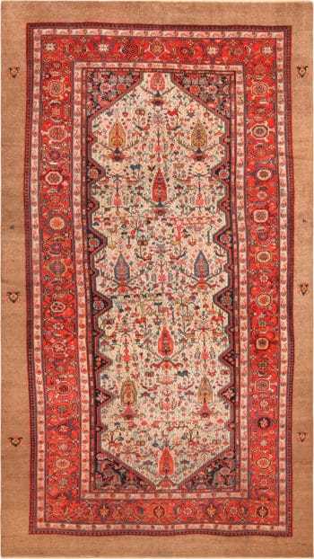 Gallery Size Antique Persian Serab Rug 72222 by Nazmiyal Antique Rugs