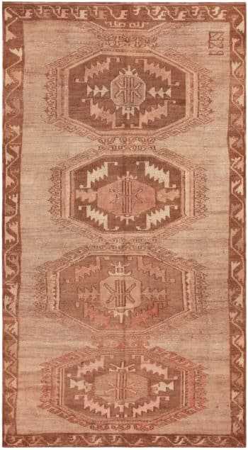 Brown Caucasian Design Vintage Turkish Kars Rug 72282 by Nazmiyal Antique Rugs
