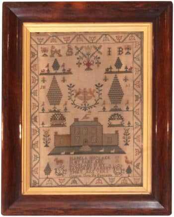 Antique Wool And Silk Scottish Needlepoint Textile Art Sampler 46055 by Nazmiyal Antique Rugs