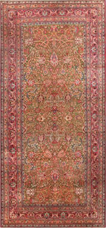 Gallery Size Antique Persian Tahran Rug 72247 by Nazmiyal Antique Rugs