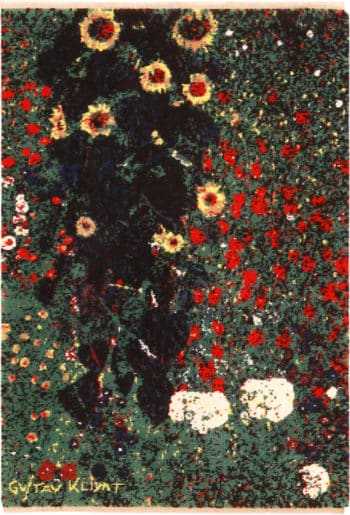 Vintage Scandinavian Gustav Klimt Floral Rug 72313 by Nazmiyal Antique Rugs