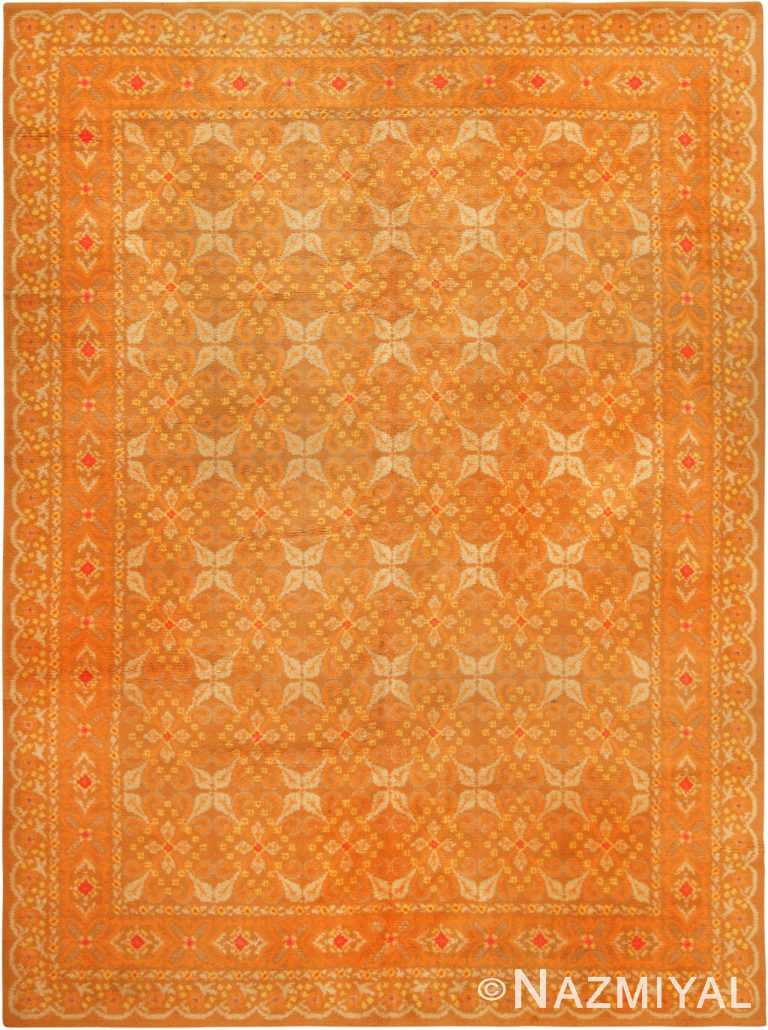 Geometric Antique Spanish Rust Color Area Rug 71247 by Nazmiyal Antique Rugs