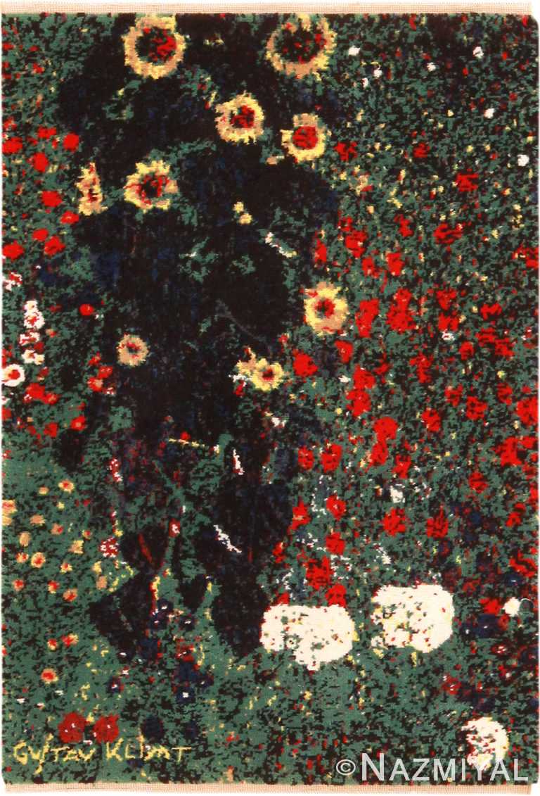 Vintage Scandinavian Gustav Klimt Floral Rug 72313 by Nazmiyal Antique Rugs