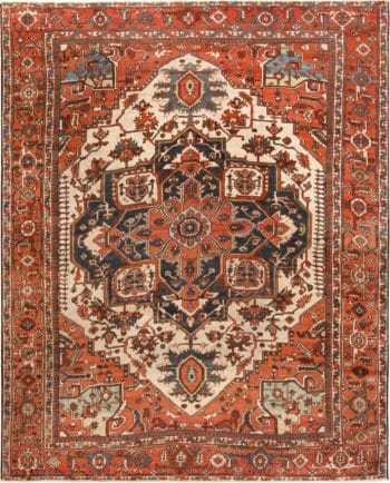 Antique Persian Heriz Area Rug 71852 by Nazmiyal Antique Rugs