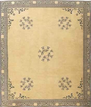 Decorative Antique Chinese Design Neutral Rug 72412 by Nazmiyal Antique Rugs
