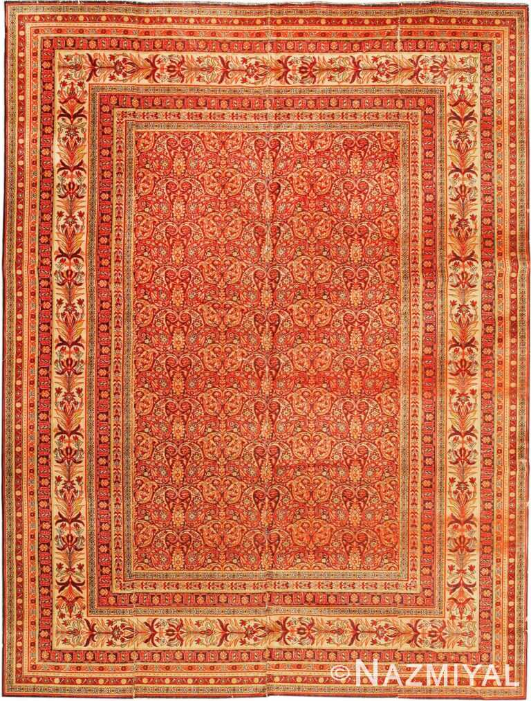 Antique English Boteh Paisley Pattern Wilton Carpet 72401 by Nazmiyal Antique Rugs