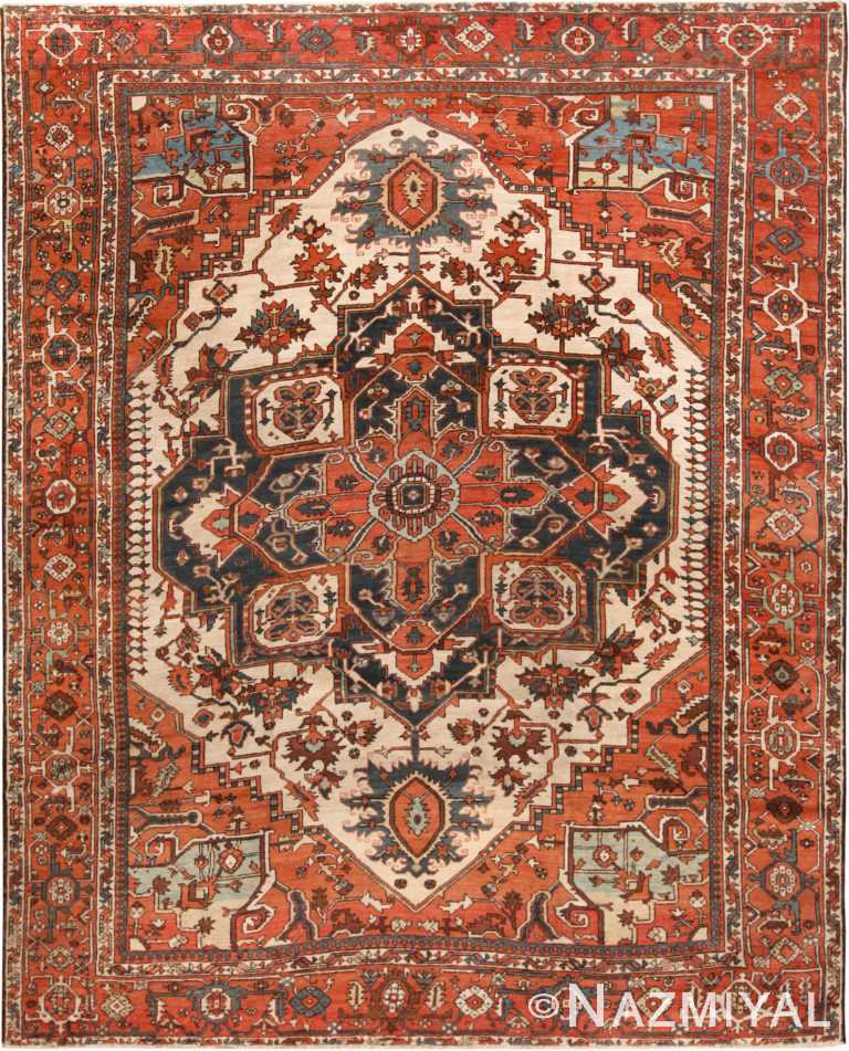 Antique Persian Heriz Area Rug 71852 by Nazmiyal Antique Rugs