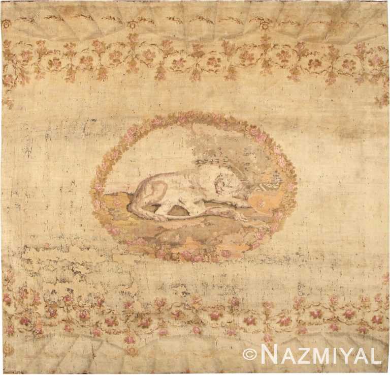 Rare Square Size Antique Lion Motif Ukrainian Rug 72387 by Nazmiyal Antique Rugs