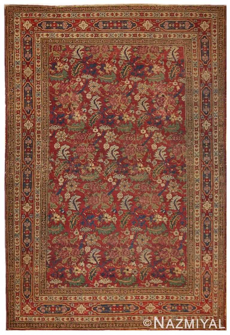Small Scatter Size Red Antique Persian Kerman Rug 72409 by Nazmiyal Antique Rugs