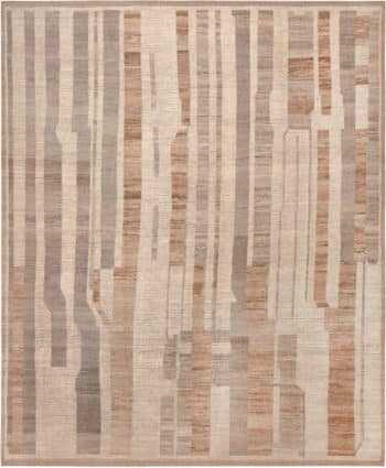 Large Brown and Beige Modern Abstract Decorative Rug 11788 by Nazmiyal Antique Rugs