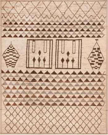 Large Geometric Tribal Berber Design Modern Area Rug 11870 by Nazmiyal Antique Rugs