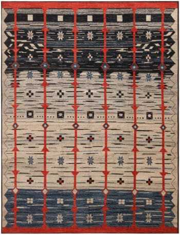 Stylish Mid-Century Modern Design Contemporary Rug 11456 by Nazmiyal Antique Rugs