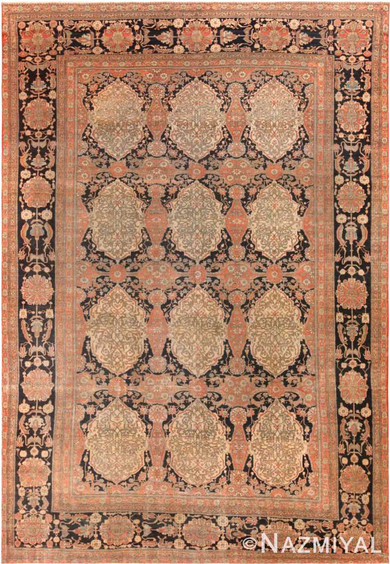Antique Persian Mohtashem Kashan Rug 72478 by Nazmiyal Antique Rugs