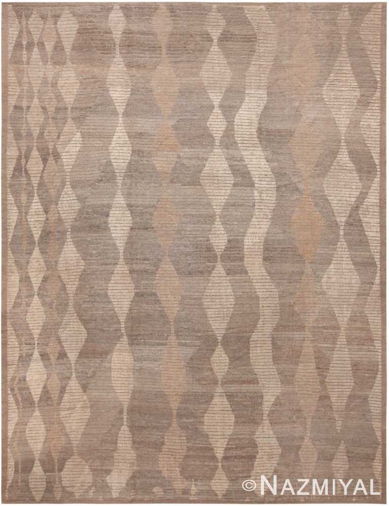 Chic and Stylish Modern Brown Tones Area Rug 11645 by Nazmiyal Antique Rugs
