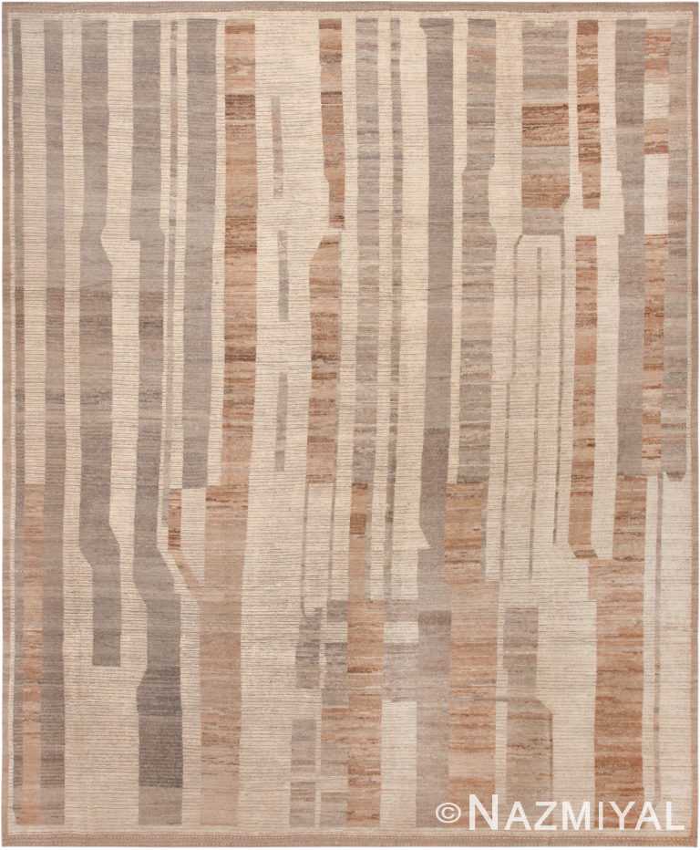 Large Brown and Beige Modern Abstract Decorative Rug 11788 by Nazmiyal Antique Rugs