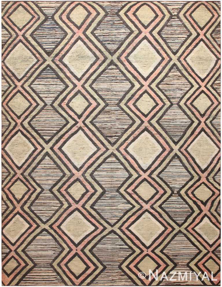 Large Diamond Design Modern Central Asian Area Rug 11776 by Nazmiyal Antique Rugs
