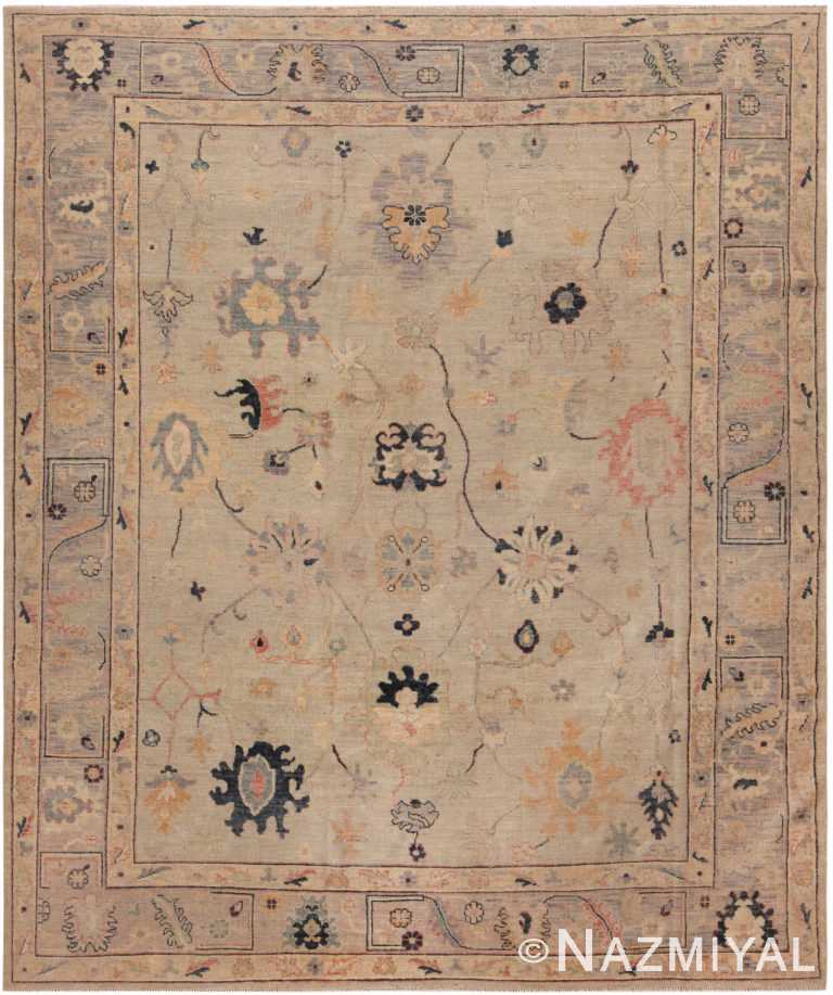 Modern Decorative Luxurious Oushak Area Rug 11384 by Nazmiyal Antique Rugs