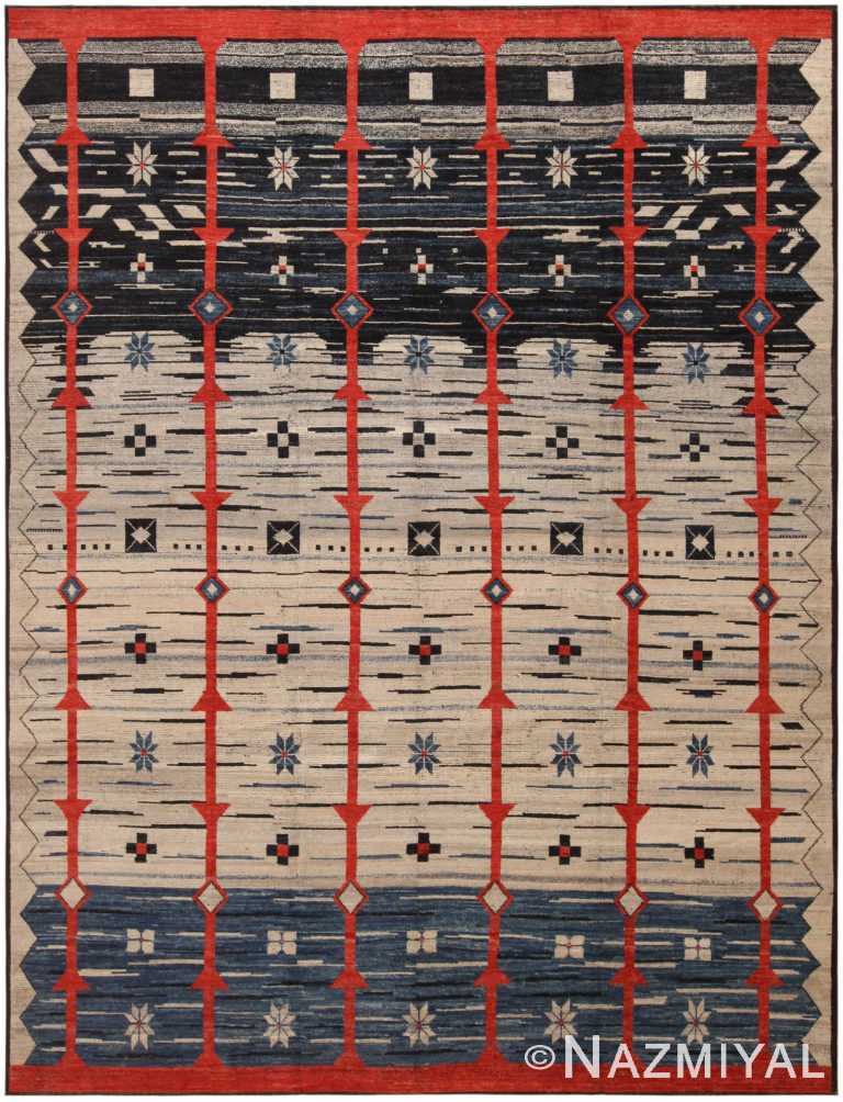Stylish Mid-Century Modern Design Contemporary Rug 11456 by Nazmiyal Antique Rugs