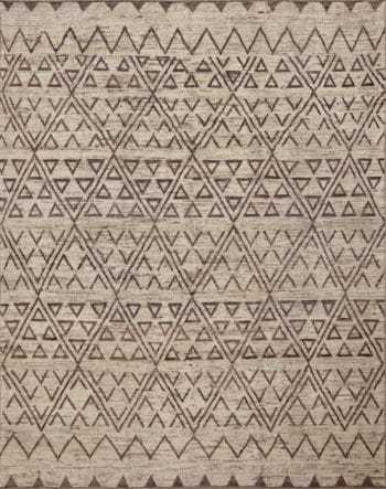 Contemporary Cream Earthy Brown Tribal Nomadic Geometric Design Modern Area Rug 11500 by Nazmiyal Antique Rugs