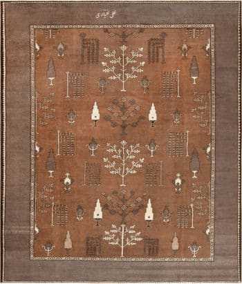 Cypress Tree Garden Design Vintage Tribal Bakhtiari Area Rug 72510 by Nazmiyal Antique Rugs
