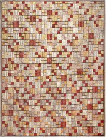 Large Geometric Warm Colors Modern Area Rug 11760 by Nazmiyal Antique Rugs