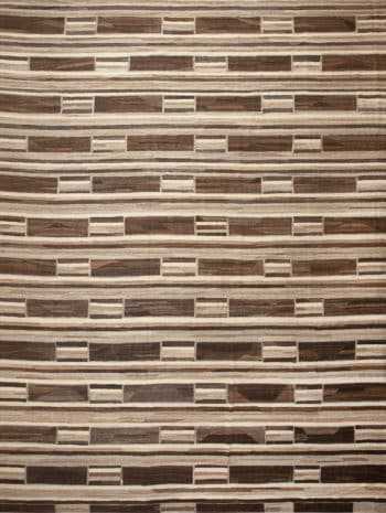 Large Modern Contemporary Flat Woven Brown Geometric Kilim Area Rug 11838 by Nazmiyal Antique Rugs