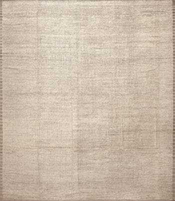 Large Neutral Minimalist Cream Color Modern Contemporary Area Rug 11779 by Nazmiyal Antique Rugs