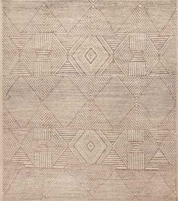 North African Inspired Tribal Design Modern Geometric Neutral Color Area Rug 11391 by Nazmiyal Antique Rugs