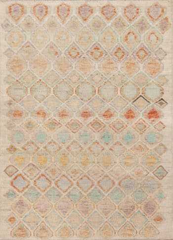 Rustic Geometric Small Size Modern Contemporary Area Rug 11073 by Nazmiyal Antique Rugs
