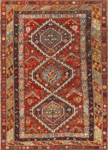 Tribal Antique Rustic Caucasian Shirvan Animal Design Area Rug 72559 by Nazmiyal Antique Rugs