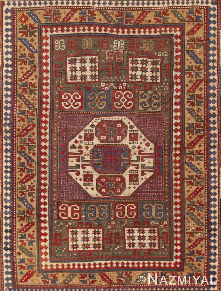 Collectible Tribal Geometric Antique Rustic Caucasian Karachopf Area Rug 72558 by Nazmiyal Antique Rugs
