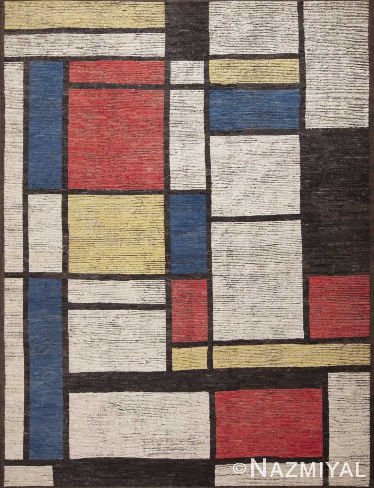 Contemporary Artistic Piet Mondrian Inspired Modern Art Area Rug 11613 by Nazmiyal Antique Rugs