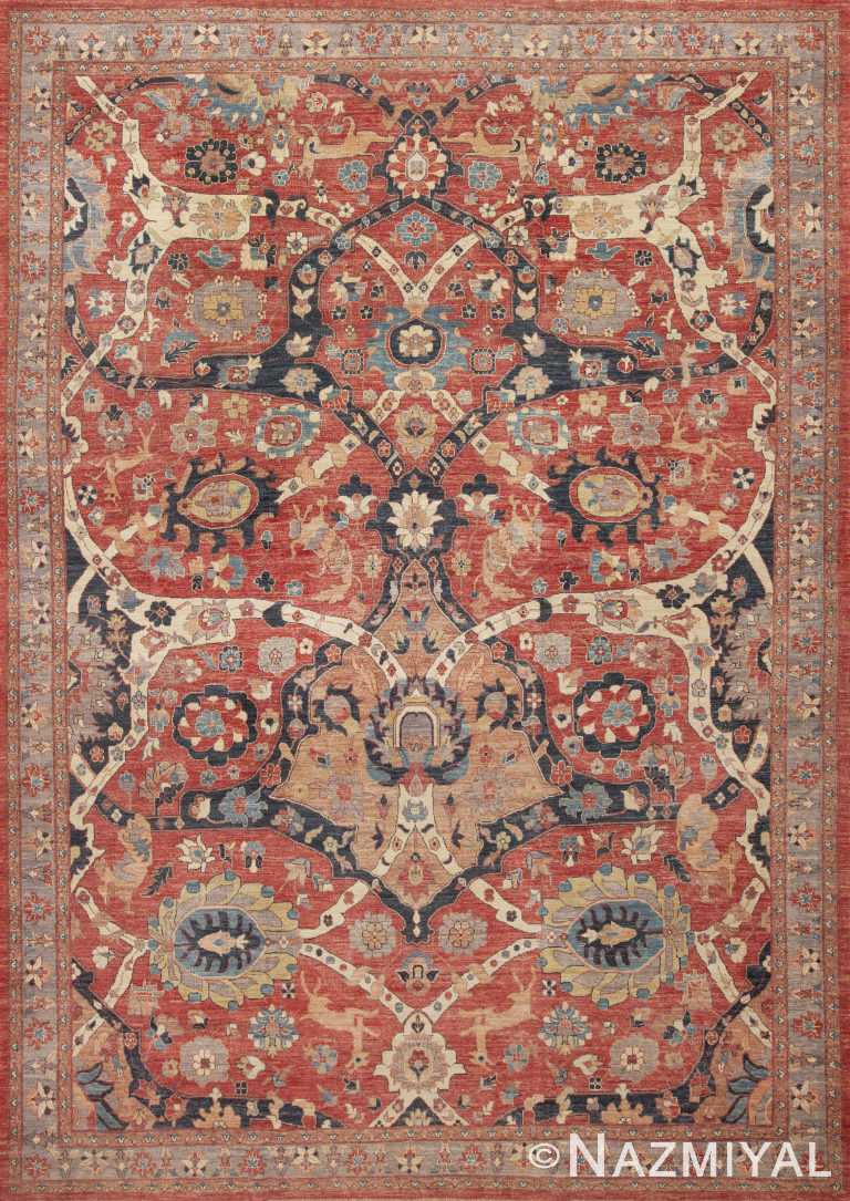 Contemporary Modern Persian Animal Design Central Asian Oriental Area Rug 11659 by Nazmiyal Antique Rugs